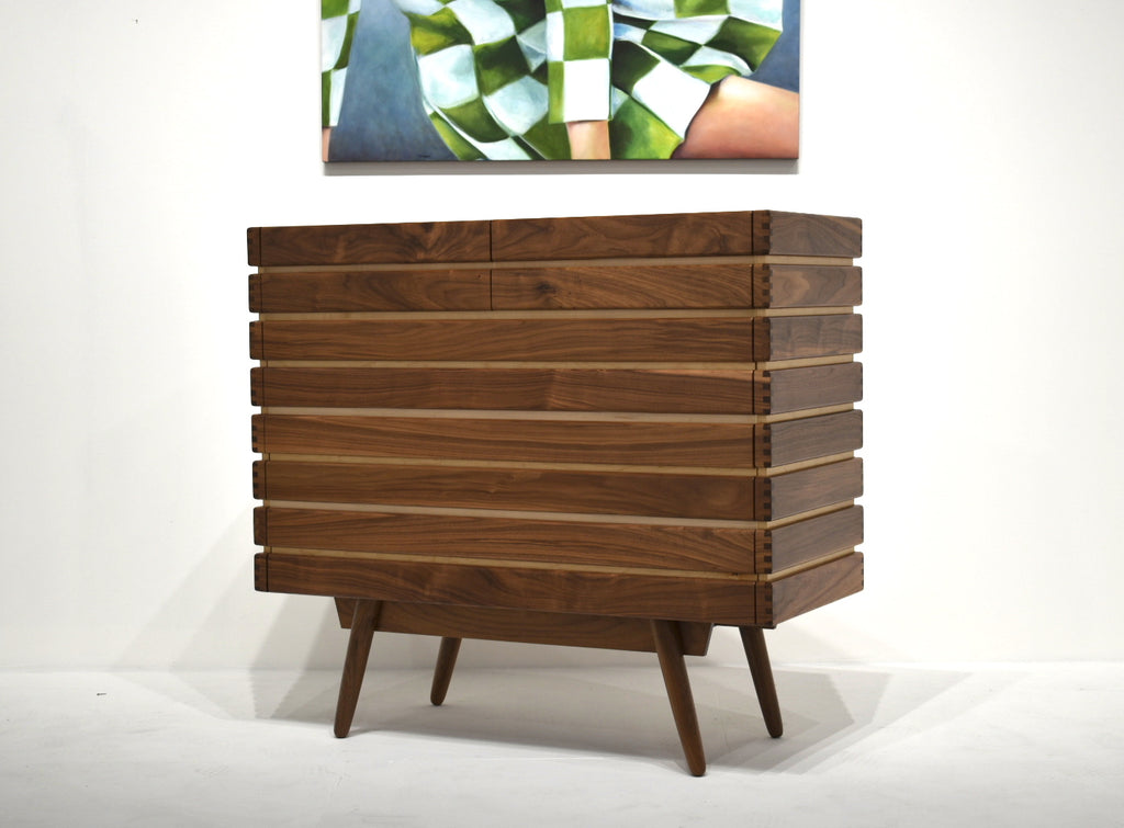 Midcentury Modern walnut dresser Designed & Handcrafted in Michigan
