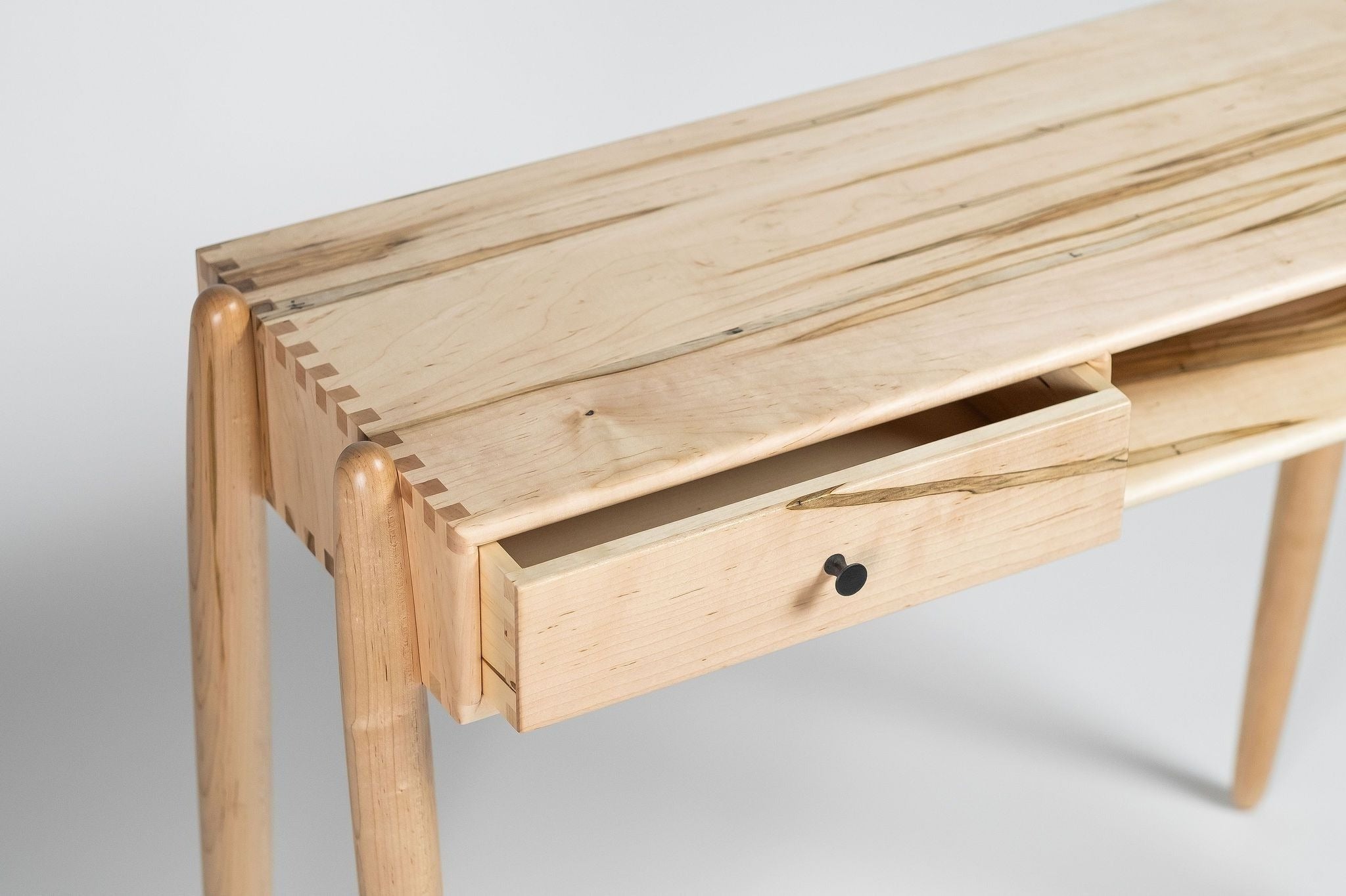 Solomon midcentury modern maple wood Console Desk handcrafted by Hunt & Noyer in Michigan