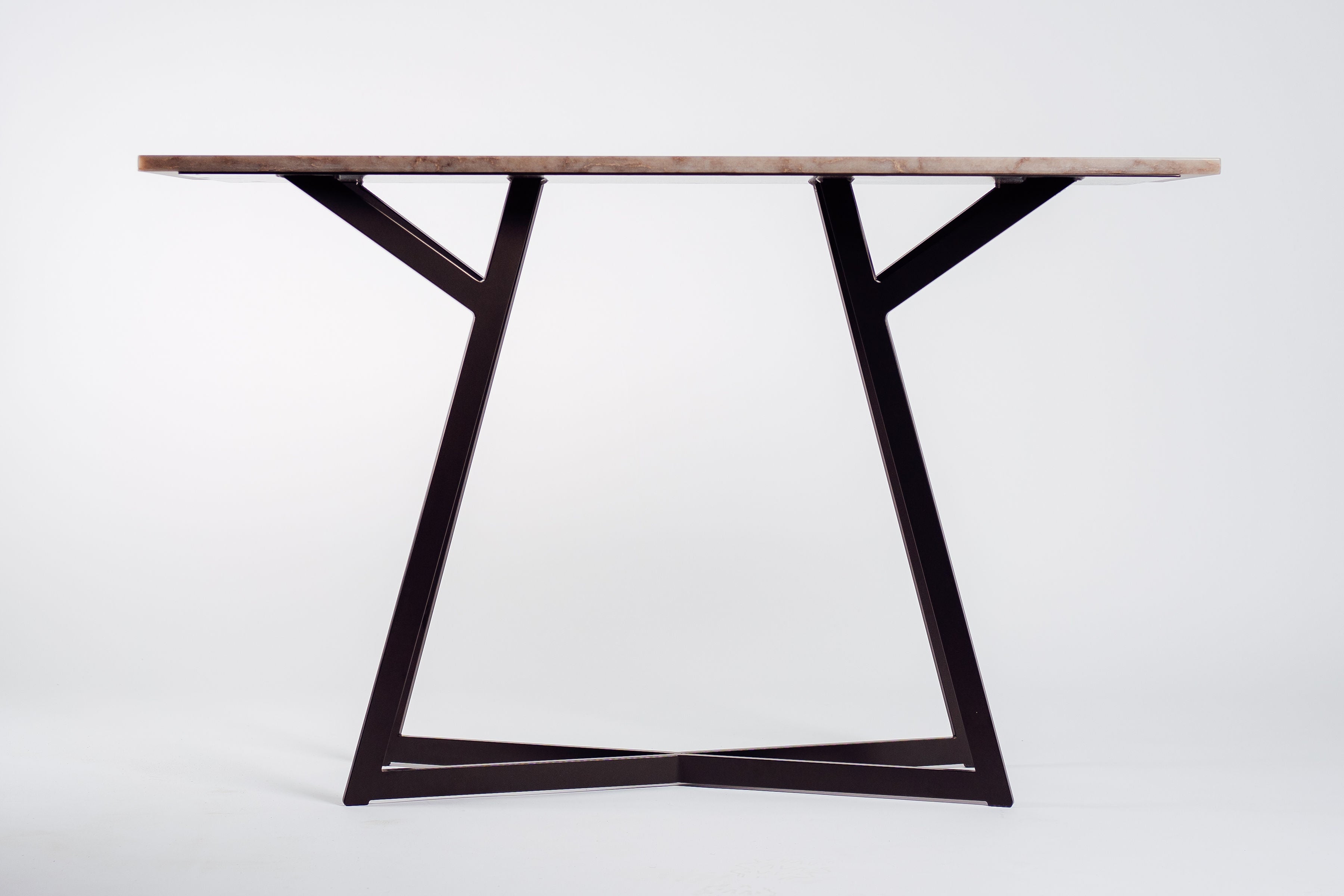 Paula midcentury modern quartz console Table handcrafted by Hunt & Noyer in Michigan