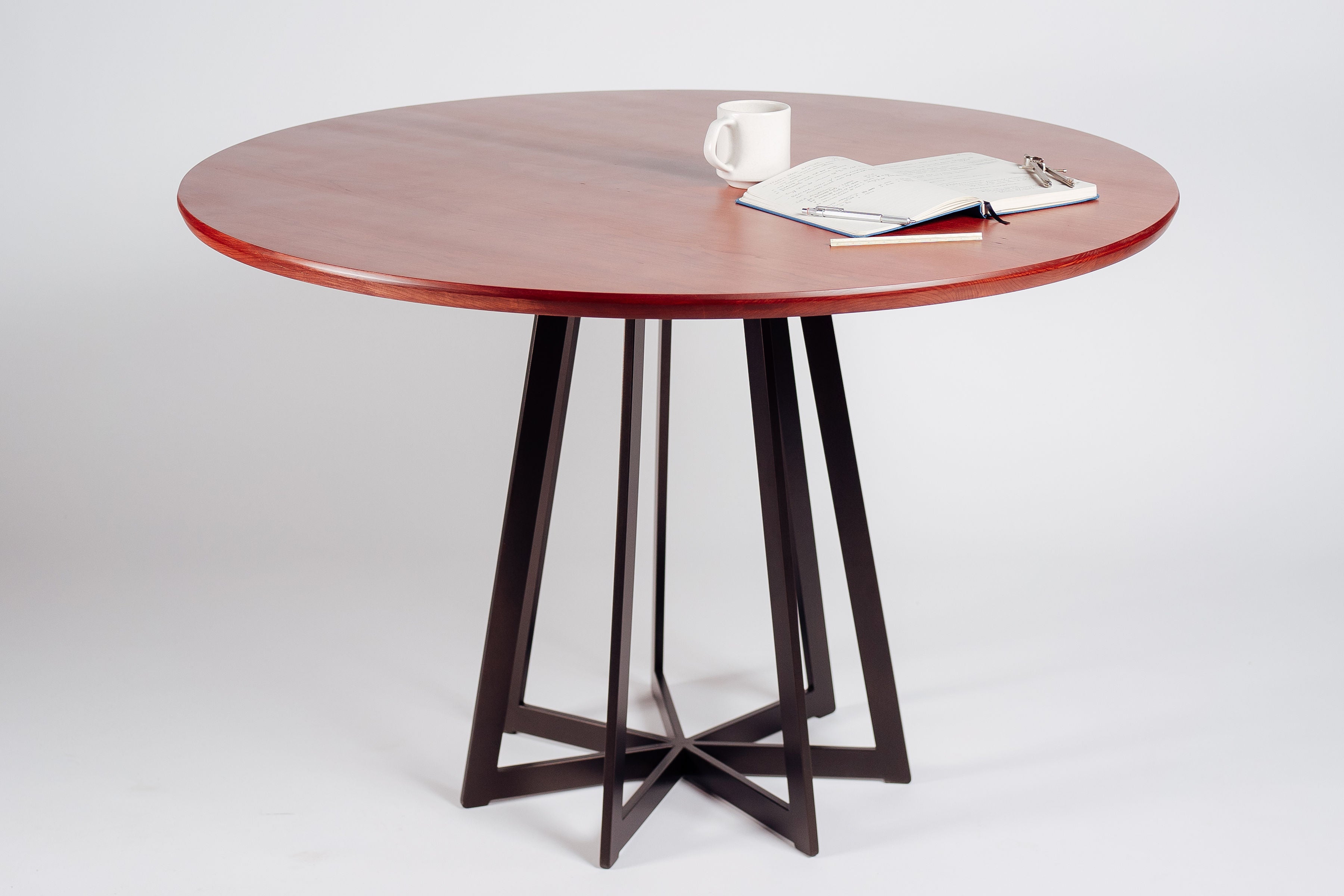 Paula midcentury modern cherry wood Meeting Table handcrafted by Hunt & Noyer in Michigan