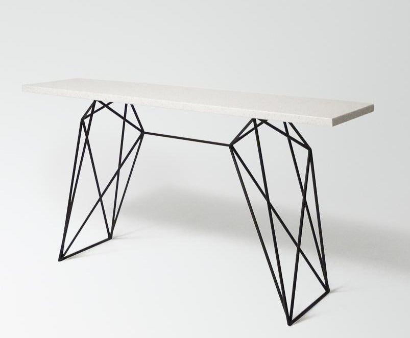 Fuller midcentury modern quartz Console Table by Hunt & Noyer in Michigan