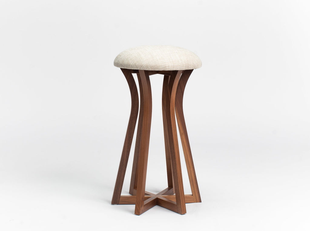 Aster midcentury modern walnut Stool handcrafted by Hunt & Noyer in Michigan