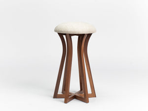 Aster midcentury modern walnut Stool handcrafted by Hunt & Noyer in Michigan