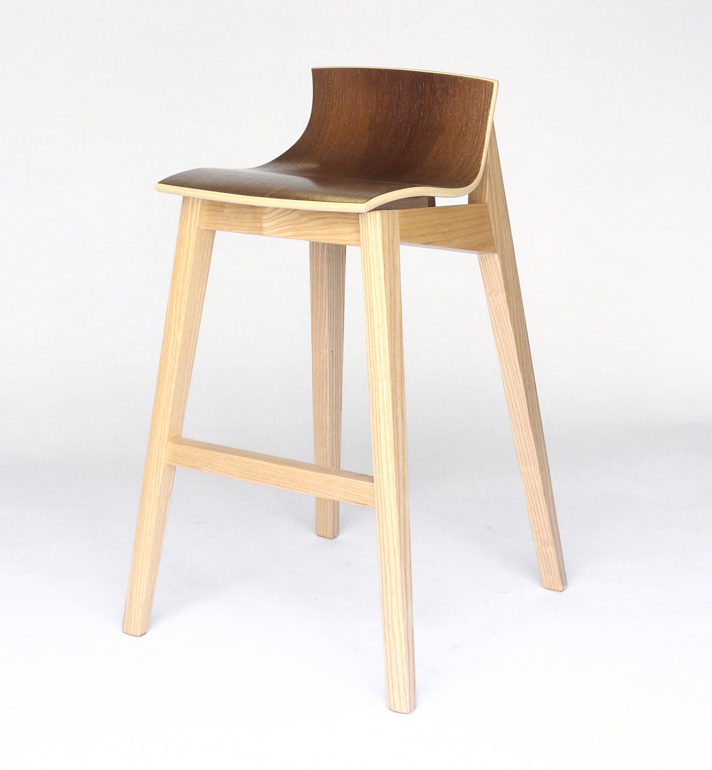 Stella midcentury modern ash wood Stool handcrafted by Hunt & Noyer in Michigan